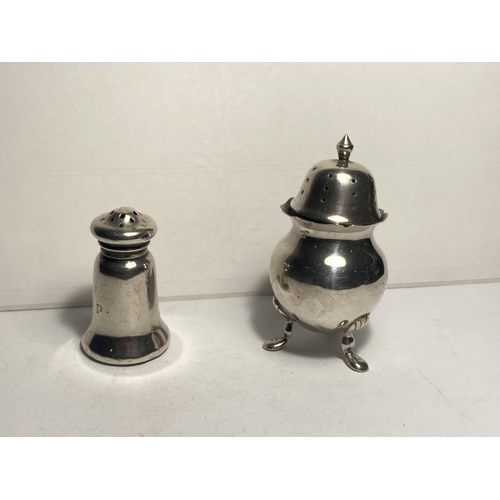 91 - TWO HALLMARKED BIRMINGHAM SILVER PEPPERPOTS