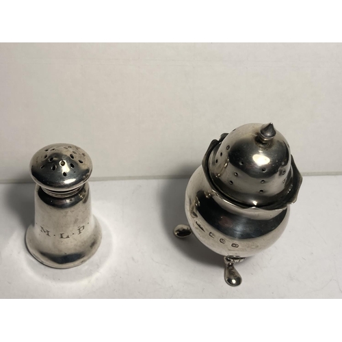 91 - TWO HALLMARKED BIRMINGHAM SILVER PEPPERPOTS