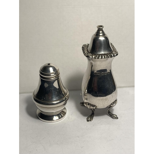 92 - TWO HALLMARKED BIRMINGHAM SILVER SALT POTS