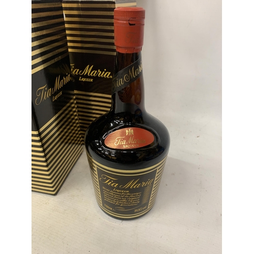 607 - TWO BOXED 1L BOTTLES - TIA MARIA LIQUEUR