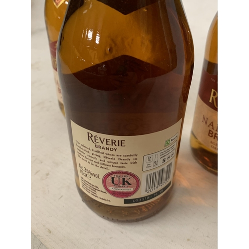 664 - THREE 70CL BOTTLES - REVERIE FRENCH NAPOLEON BRANDY