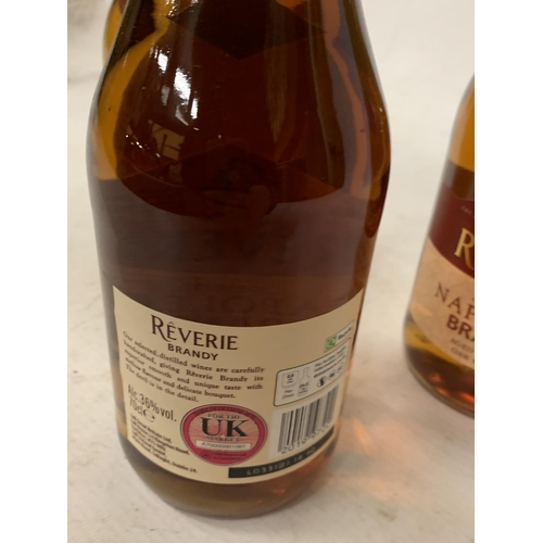 666 - THREE 70CL BOTTLES - REVERIE FRENCH NAPOLEON BRANDY