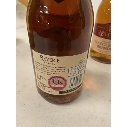 668 - THREE 70CL BOTTLES - REVERIE FRENCH NAPOLEON BRANDY