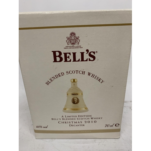 690 - A BOXED 70CL BOTTLE - BELLS LIMITED EDITION CHRISTMAS 2010 BLENDED SCOTCH WHISKY DECANTER