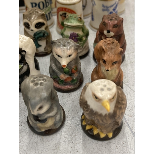 198 - A COLLECTION OF CERAMIC THIMBLES TO INCLUDE FRIENDS OF THE FOREST THIMBLE COLLECTION ETC