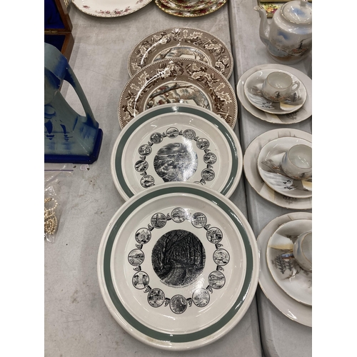 259 - FOUR PLATES - JOHNSON BROS HISTORIC AMERICA AND PORTMEIRION