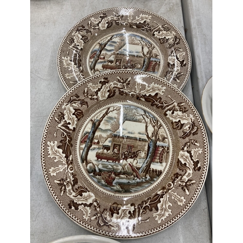 259 - FOUR PLATES - JOHNSON BROS HISTORIC AMERICA AND PORTMEIRION