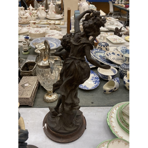 272 - TWO STATUES TO INCLUDE A SPELTER EFFECT EXAMPLE