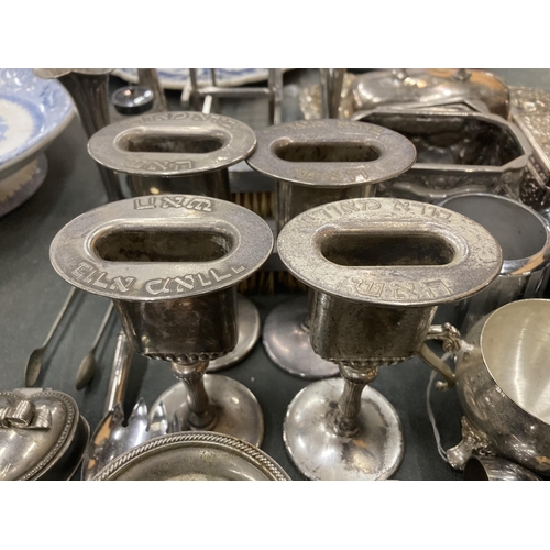 279 - A LARGE MIXED LOT OF SILVER PLATED AND STAINLESS STEEL WARES