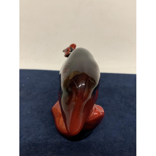 967 - A RARE ROYAL DOULTON FLAMBE NO.69 GUINEA FOWL FIGURE