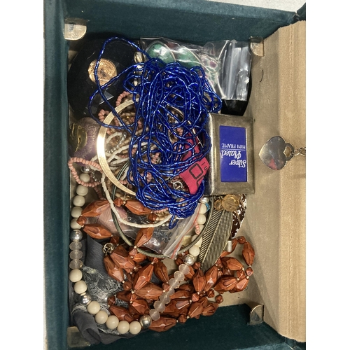 1204 - A BOX OF ASSORTED COSTUME JEWELLERY ITEMS