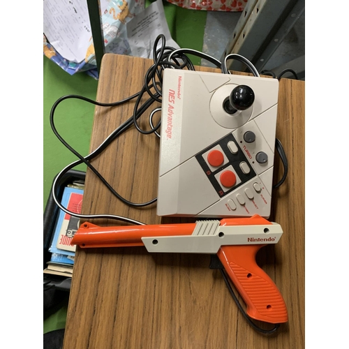 1154 - A NINTENDO NES ADVANTAGE CONSOLE AND GUN