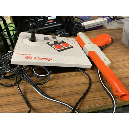 1154 - A NINTENDO NES ADVANTAGE CONSOLE AND GUN