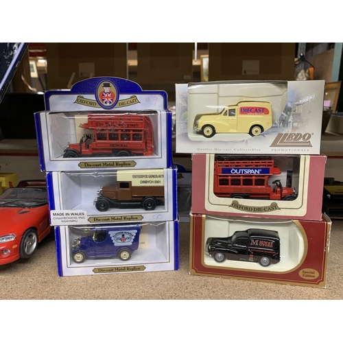 1159 - A QUANTITY OF BOXED DIE-CAST ADVERTISING VANS AND BUSES