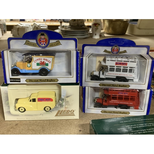 1159 - A QUANTITY OF BOXED DIE-CAST ADVERTISING VANS AND BUSES