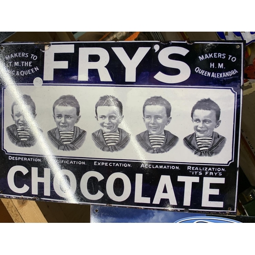 1200 - A METAL FRY'S CHOCOLATE SIGN