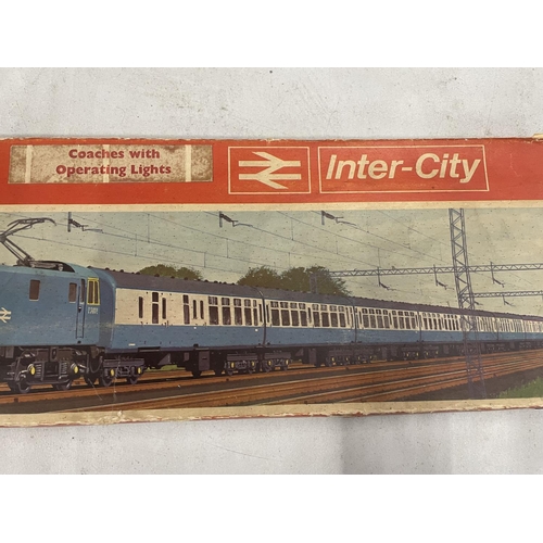 456 - A BOXED 1960'S TRI-ANG HORNBY INTER-CITY SET NO. R644A, WITH OPERATING COACH LIGHTS