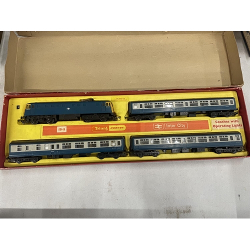 456 - A BOXED 1960'S TRI-ANG HORNBY INTER-CITY SET NO. R644A, WITH OPERATING COACH LIGHTS