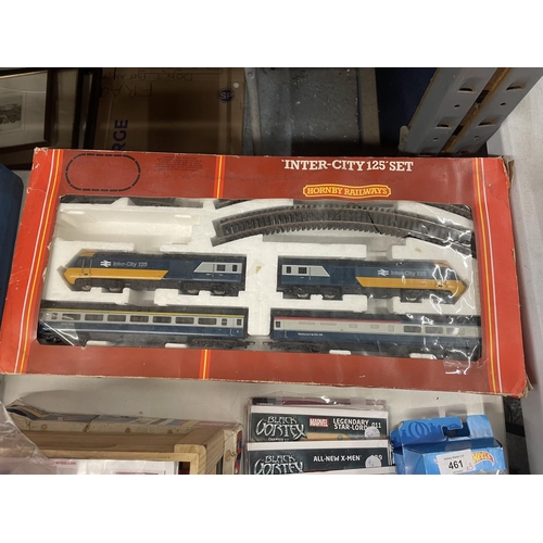 458 - A BOXED HORNBY RAILWAYS INTER-CITY 125 SET PLUS TWO ADDITIONAL BOXED COACHES