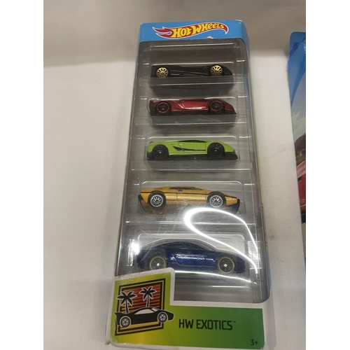 461 - TWO BOXED HOT WHEELS, EXOTICS, 5 PACKS PLUS A BOXED AUDI CAR