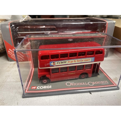 484 - A CORGI LANCASHIRE BUS HOLIDAY SET, NO. 97095 PLUS A CORGI 41002 BUS, BOTH BOXED