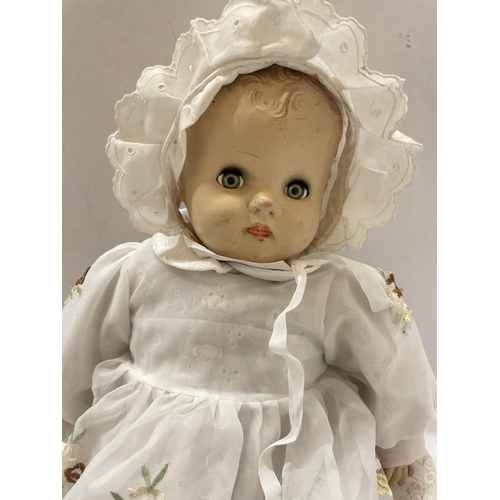 485 - A LARGE VINTAGE DOLL WITH SLEEPY EYES