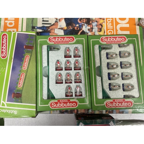 486 - A VINTAGE SUBBUTEO WORLD CUP EDITION FOOTBALL GAME NO. 60240, 4 FOOTBALL TEAMS - 2 MISSING GOALIES, ... 