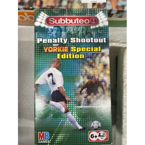 486 - A VINTAGE SUBBUTEO WORLD CUP EDITION FOOTBALL GAME NO. 60240, 4 FOOTBALL TEAMS - 2 MISSING GOALIES, ... 