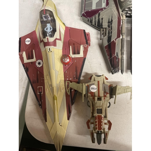 492 - TWO STAR WARS OBI-WAN'S JEDI SHIPS PLUS ONE OTHER - 3 IN TOTAL