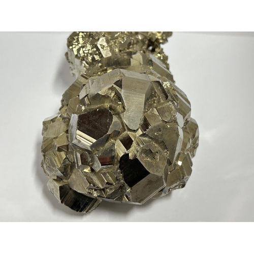 71 - A LARGE PYRITE CLUSTER, WEIGHT 2250 GRAMS LENGTH 16CM, HEIGHT 10CM