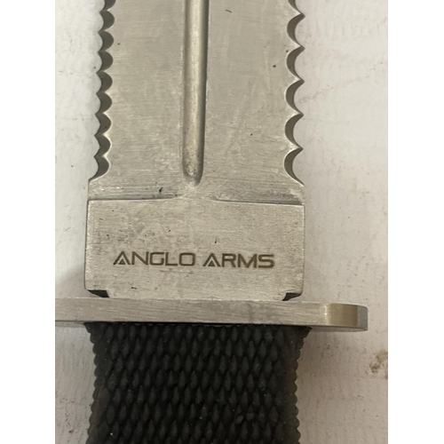 52 - AN ANGLO ARMS KNIFE AND SHEATH