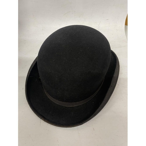 55 - TWO VINTAGE BOWLER HATS - DUNN & CO AND LINCOLN BENNETT