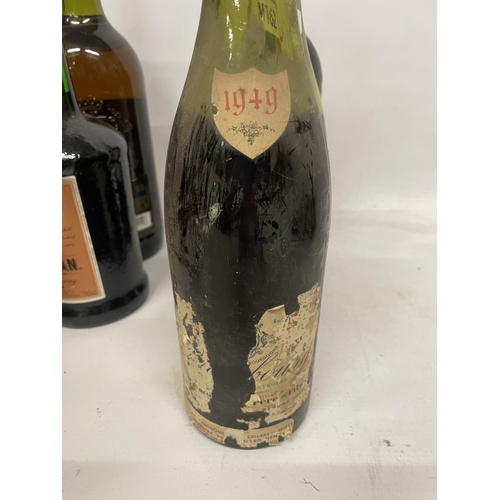 553A - THREE BOTTLES - 2 X 1949 RICHEBOURG AND 1982 DOMAINE DE MASSABRE CAHORS