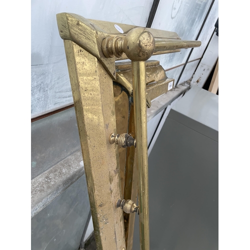 1698 - TWO DECORATIVE BRASS FIRE FENDERS