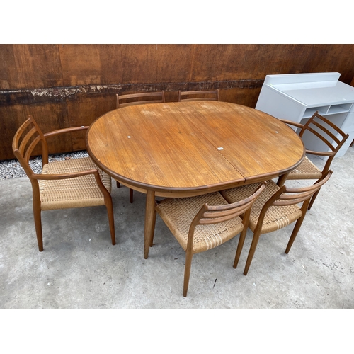 2518 - A G-PLAN RETRO TEAK EXTENDING DINING TABLE, 64 X 44