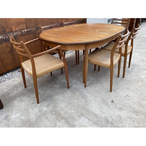 2518 - A G-PLAN RETRO TEAK EXTENDING DINING TABLE, 64 X 44