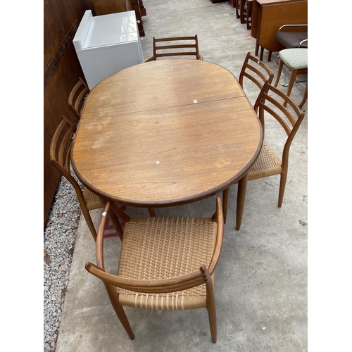 2518 - A G-PLAN RETRO TEAK EXTENDING DINING TABLE, 64 X 44