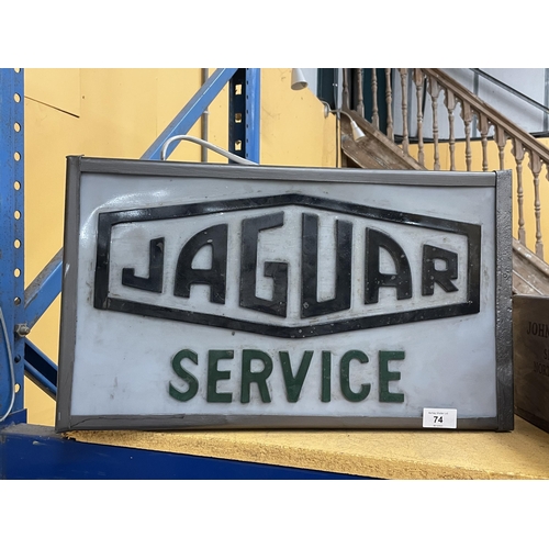 74 - A JAGUAR SERVICE ILLUMINATED LIGHT BOX SIGN