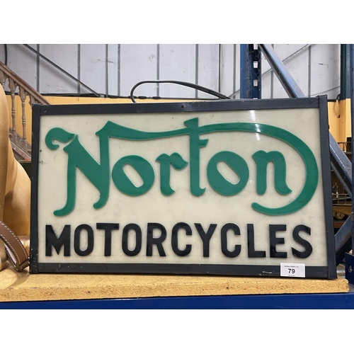 79 - A NORTON MOTORCYCLES ILLUMINATED LIGHT BOX SIGN
