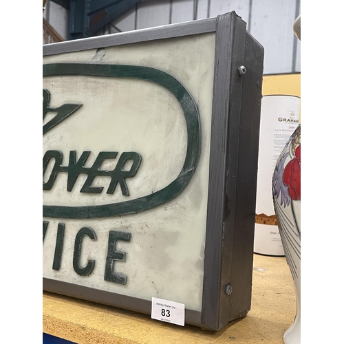 83 - A LAND ROVER ILLUMINATED LIGHT BOX SIGN