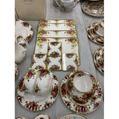 282 - A LARGE QUANTITY OF ROYAL ALERT TO INCLUDE THREE LARGE OLD COUNTRY ROSES TEAPOTS, CENTENNIAL ROSE CO... 