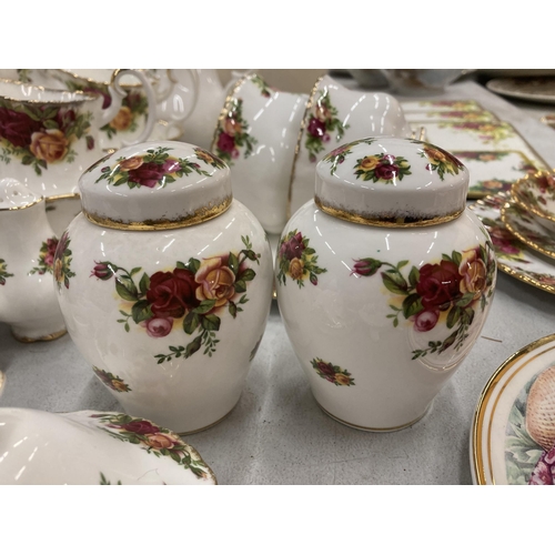 282 - A LARGE QUANTITY OF ROYAL ALERT TO INCLUDE THREE LARGE OLD COUNTRY ROSES TEAPOTS, CENTENNIAL ROSE CO... 