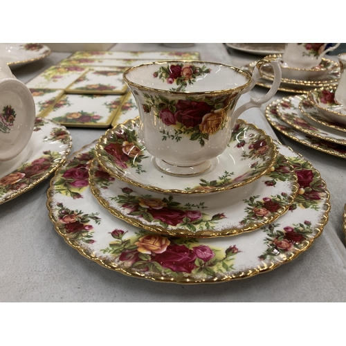 282 - A LARGE QUANTITY OF ROYAL ALERT TO INCLUDE THREE LARGE OLD COUNTRY ROSES TEAPOTS, CENTENNIAL ROSE CO... 