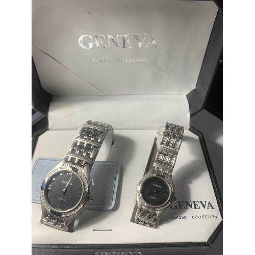 842A - TWO GENEVA WATCHES ION A PRESENTATION BOX