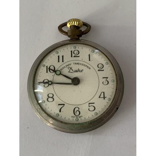 851 - A VINTAGE DUKE RAILWAY TIMEKEEPER POCKET WATCH