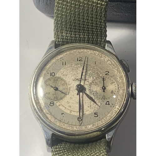 890 - A VINTAGE LEMANIA CHRONOGRAPH WRIST WATCH