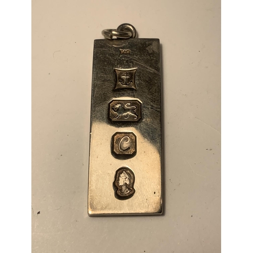 896 - A HALLMARKED BIRMINGHAM SILVER INGOT IN A PRESENTATION BOX