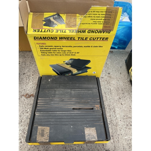 A BOXED SILVERLINE ROUTER TABLE AND A TILE CUTTER