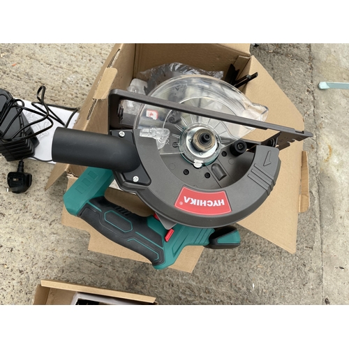 1742 - A NEW AND BOXED HYCHIKA 18V CIRCULAR SAW WITH MANUAL