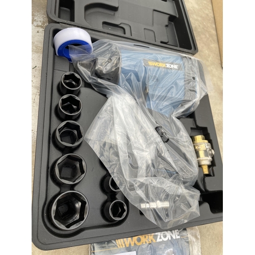 1764 - AN AS NEW AND BOXED WORK ZONE AIR IMPACT WRENCH